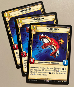 Star Wars Unlimited Ebon Hawk Cause And Effect x3 Play Set Secrets Of Power - Image 1