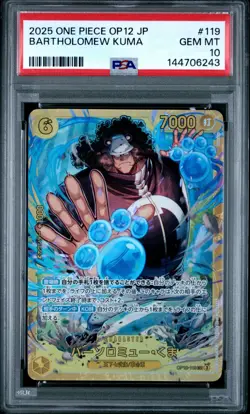 PSA 10 Bartholomew Kuma OP12-119 SEC One Piece Japanese OP-12 Gem Mint - Image 1