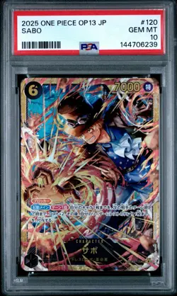 PSA 10 Sabo OP13-120 SEC One Piece Japanese OP-13 Secret Rare Gem Mint - Image 1