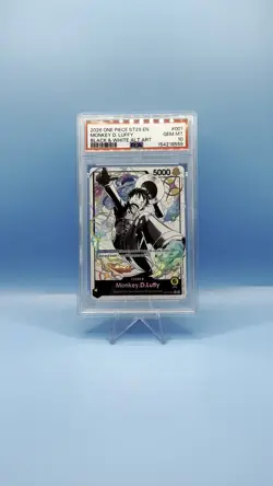 2026 ONE PIECE STARTER DECK ST29-BLACK/WHITE ALT ART #001 MONKEY D. LUFFY PSA 10 - Image 2