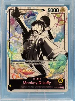 2026 ONE PIECE STARTER DECK ST29-BLACK/WHITE ALT ART #001 MONKEY D. LUFFY PSA 10 - Image 5