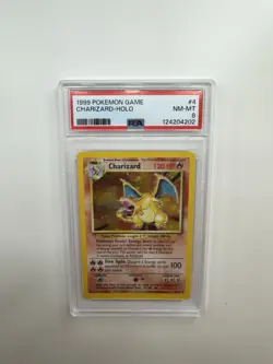 1999 Pokemon Game Charizard Holo Card PSA 8 - Image 1