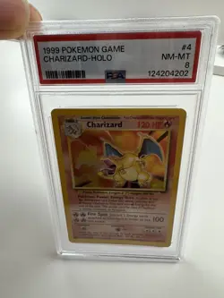 1999 Pokemon Game Charizard Holo Card PSA 8 - Image 2