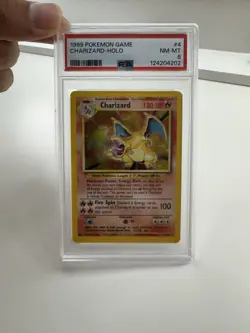 1999 Pokemon Game Charizard Holo Card PSA 8 - Image 3