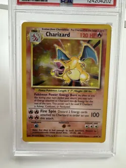 1999 Pokemon Game Charizard Holo Card PSA 8 - Image 4