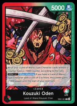 Kouzuki Oden EB01-001 Leader Extra Booster: Memorial Collection One Piece NM/M - Image 1
