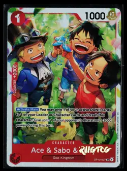 Ace & Sabo & Luffy OP13-007 SR Carrying On His Will One Piece Foil NM - Image 1