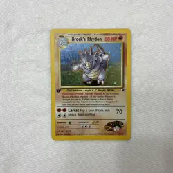 Pokemon Card Brock’s Rhydon 2/132 Holo Rare 1st Edition Gym Heroes - (LP) SWIRL! - Image 4