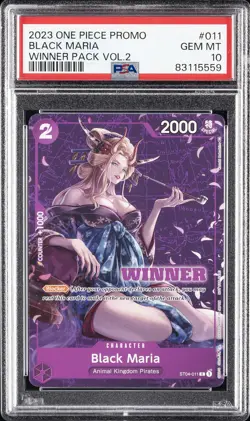 2023 ONE PIECE PROMOS WINNER PACK VOL.2 #011 BLACK MARIA PSA 10 - Image 1