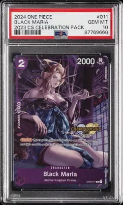 2024 ONE PIECE CHAMPIONSHIP 2023 CELEBRATION PACK #011 BLACK MARIA PSA 10 - Image 1