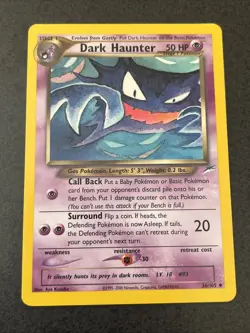 Dark Haunter Uncommon 36/105 Unlimited Neo Destiny Pokemon Card LP - Image 1