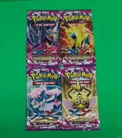 EMPTY Pokemon XY Phantom Forces Booster Packs X4 Set Complete Art Work No Cards 820650109102 - Image 2