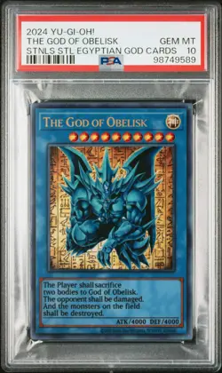 2024 YU-GI-OH! STAINLESS STEEL EGYPTIAN GOD CARDS THE GOD OF OBELISK PSA 10 - Image 1