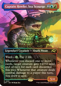 Captain Howler, Sea Scourge (Borderless) 361 Foil NM MTG Aetherdrift Magic - Image 1