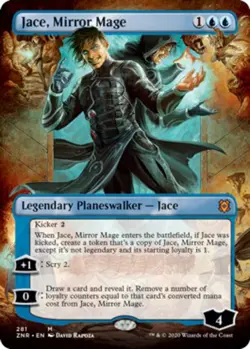 1 x Jace, Mirror Mage - Foil - Borderless - Zendikar Rising - Light Play - MTG - Image 1