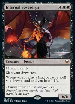 1 x Infernal Sovereign - Foil - Commander: March of the Machine - Light Play - M - Image 1
