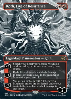 1 x Koth, Fire of Resistance - Step-and-Compleat Foil - Borderless Manga - Phyre - Image 1