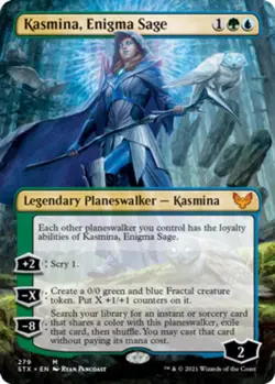1 x Kasmina, Enigma Sage - Foil - Borderless - Strixhaven: School of Mages - Lig - Image 1