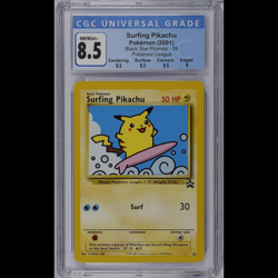 CGC 8.5 Surfing Pikachu 2001 WOTC Black Star Promo #28 Vintage Pokemon Card - Image 1