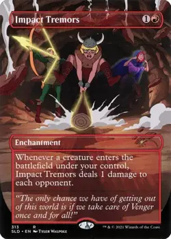 1x Impact Tremors - Foil Extended Art NM Eng MTG - Secret Lair Drop - Image 1
