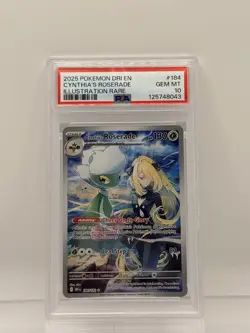 Pokemon 2025 Cynthia's Roserade 184/182 Sv10 Illus Rare PSA 10 Holo - Image 1