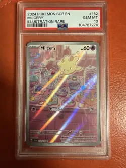 Pokemon Milcery 152/142 PSA 10 Sv07 Stellar Crown Illustration Rare Holo EN - Image 1