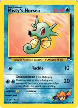 Pokemon TCG Misty's Horsea Gym Heroes 86/132 Regular Unlimited Common VLP - Image 1