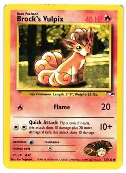 Pokemon TCG Brock’s Vulpix 73/132 Gym Heroes Unlimited VLP - Image 1