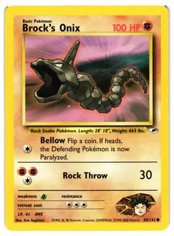 Pokemon TCG Brock's Onix 69/132 Common Gym Heroes Unlimited DMG - Image 1