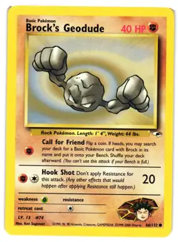Pokemon TCG Brock's Geodude Gym Heroes 66/132 Regular Unlimited Common VLP - Image 1
