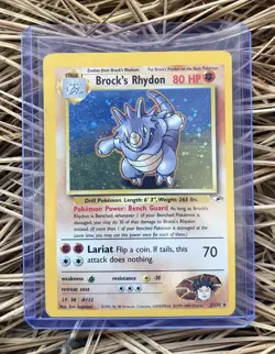 Brock's Rhydon 2/132 Gym Heroes Holo Unlimited Rare Pokemon TCG MP - Image 1