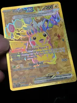 Pokemon Surging Sparks Pikachu EX 247/191 Gold Hyper Rare Full Art Holo - Image 2