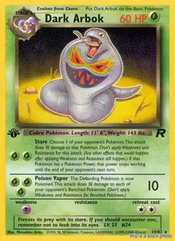 Pokemon Dark Arbok (19) Team Rocket 19/82 1st Edition Rare NM - Image 1