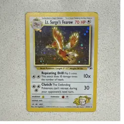 Lt. Surge's Fearow 7/132 Gym Heroes Holo Rare Unlimited 70HP Pokemon - Image 1