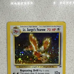 Lt. Surge's Fearow 7/132 Gym Heroes Holo Rare Unlimited 70HP Pokemon - Image 2