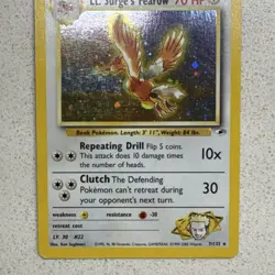 Lt. Surge's Fearow 7/132 Gym Heroes Holo Rare Unlimited 70HP Pokemon - Image 3