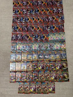 Lot Of 96 Pokemon Booster Pack: Destined Rivals, Mega, Journey Together, Surging - Image 1