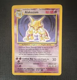 Pokemon TCG Alakazam 1/130 Base Set 2 Holo Rare 80 HP 1999 English - Image 1