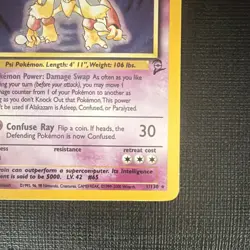 Pokemon TCG Alakazam 1/130 Base Set 2 Holo Rare 80 HP 1999 English - Image 4