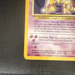 Pokemon TCG Alakazam 1/130 Base Set 2 Holo Rare 80 HP 1999 English - Image 5