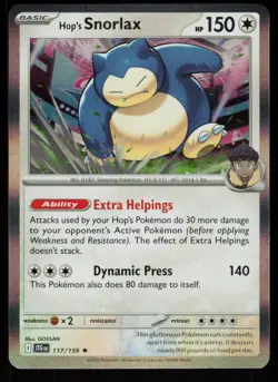 Hop's Snorlax 117/159 Rare Journey Together Pokemon Holo Near Mint - Image 1