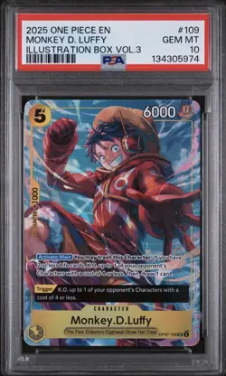 Monkey D. Luffy PSA 10 English One Piece OP07-109 Illustration Box Vol. 3 2025 - Image 1