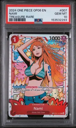 2024 ONE PIECE OP06-WINGS OF THE CAPTAIN TREASURE RARE #007 NAMI PSA 10 - Image 1