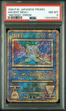 PSA 8 Ancient Mew I Pokemon Card"Nintedo" Error Holo Movie Promo 1999 Japanese - Image 1