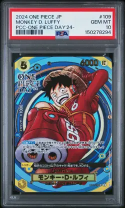 PSA 10 Monkey D. Luffy OP07-109 SR Promo 2024 ONE PIECE Day 24 Foil PCC - Image 1