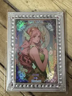 One Piece CCG Goddess Shirahoshi Metal Card - Pastel Floral Princess - Image 1