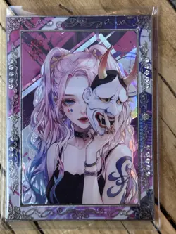 One Piece CCG Goddess Shirahoshi Metal Card - Omni Mask Masquerade Harley Quinn - Image 1