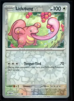2023 Scarlet & Violet- 151 Lickitung Reverse Holo Pokemon Card #108 - Image 1