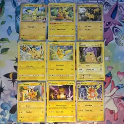 Pokemon Pichu, Pikachu, Raichu 9 Card Collection - Non-holo - Image 1