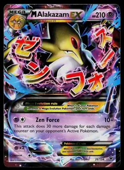 Pokemon Card - M Alakazam EX Fates Collide 26/124 Holo EX Rare - Image 1